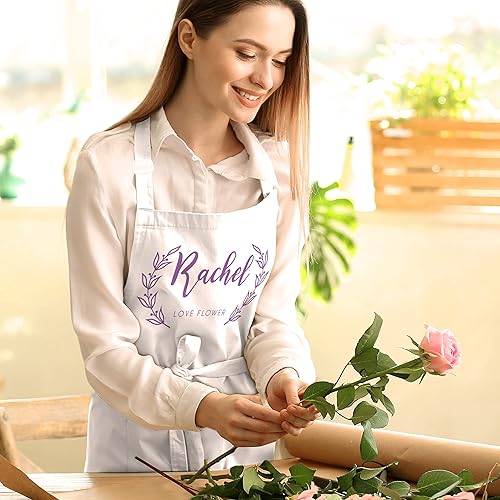Miniatura 3 de Delantal de cocina personalizado para mujeres, delantales de barbacoa de cocina blancos personalizados para chefs, baberos personalizados para mamá,