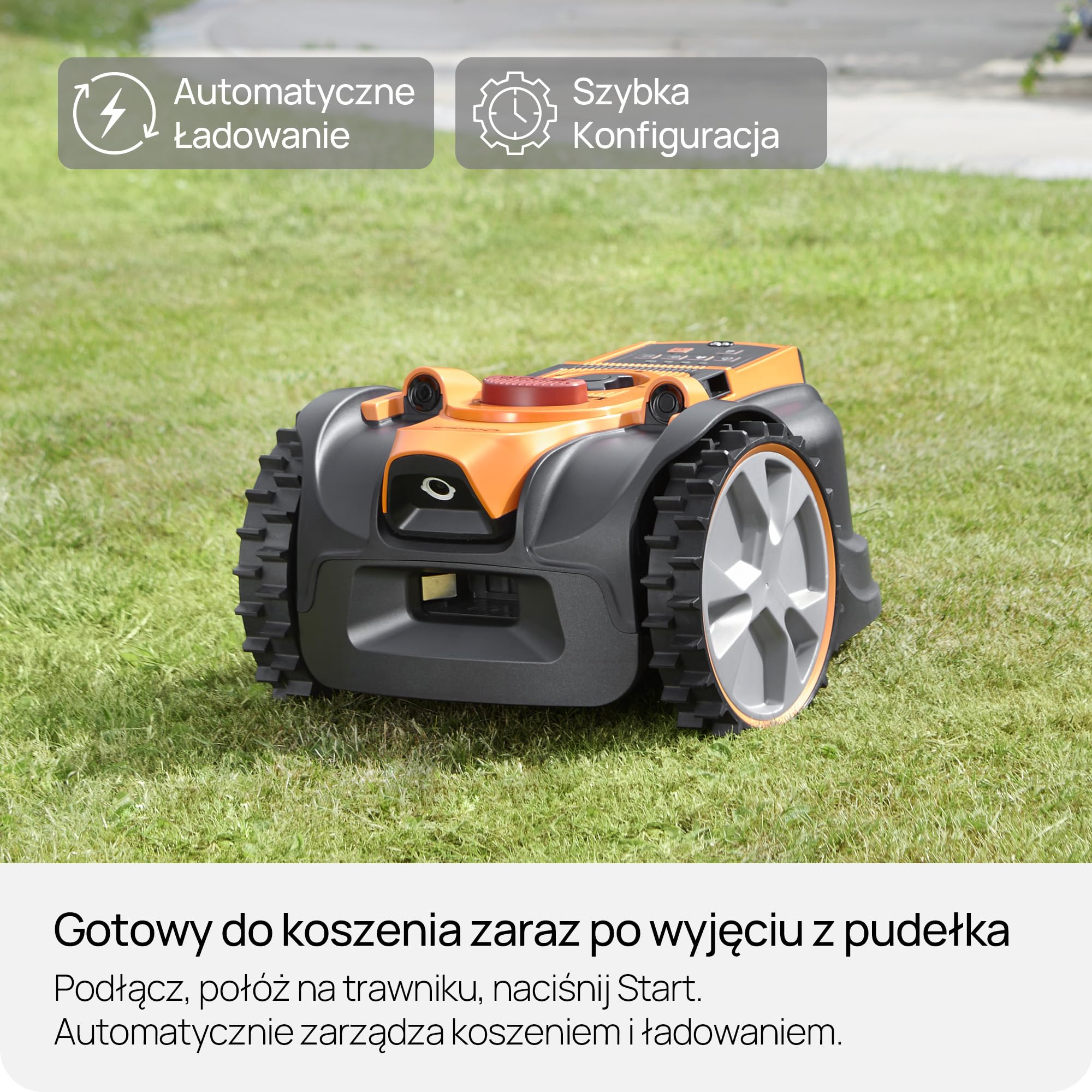 Lawnmaster OcuMow®16 kosiarka automatyczna, bez kabla ograniczającego, do 300 m², inteligentne unikanie przeszkód, inteligentne unikanie przeszkód, nawigacja optyczna, stacja ładująca samochodowa