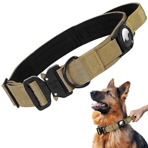 Tactical Dog Collar with Airtag Holder - $14.99