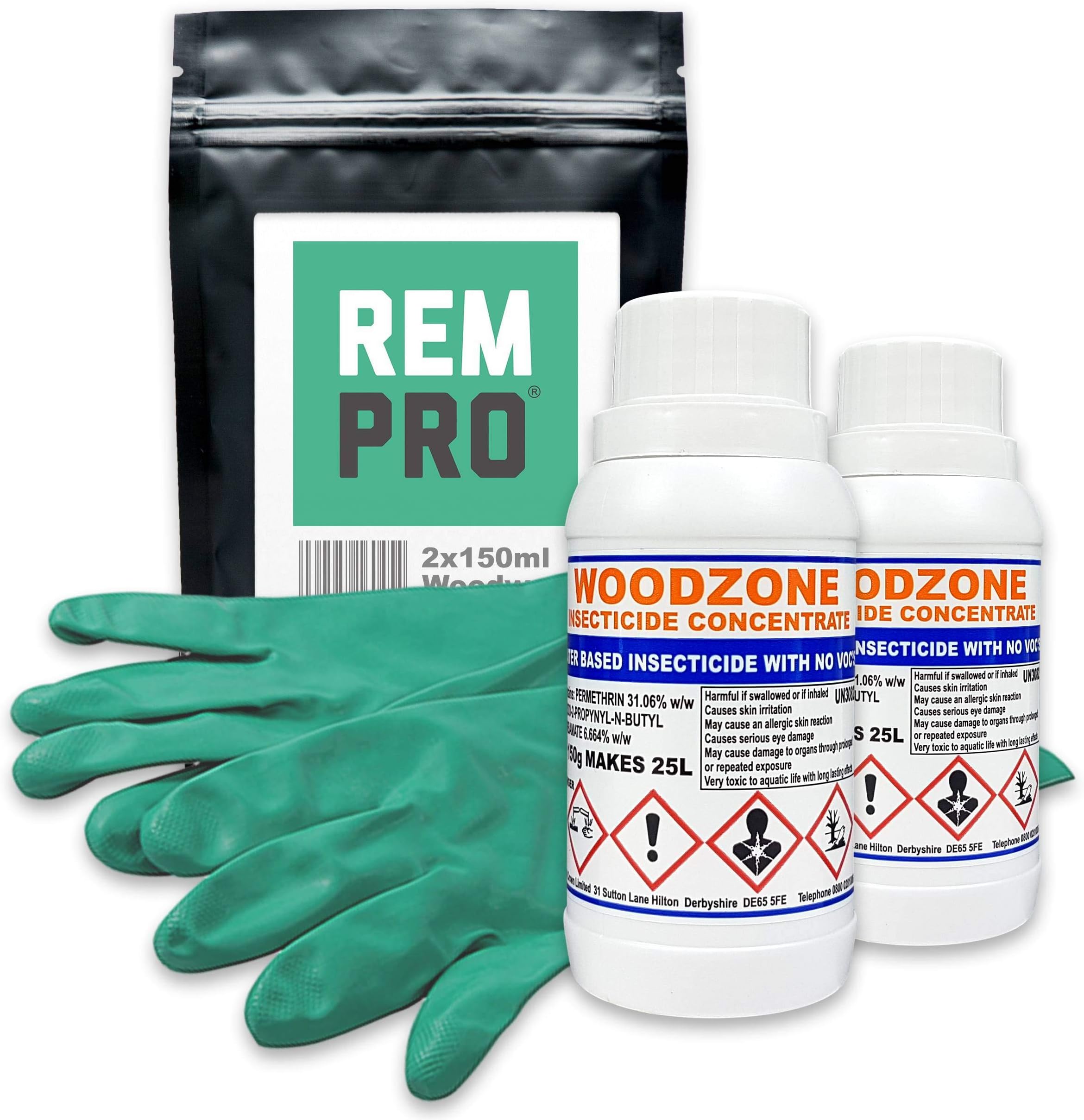 2x Woodworm Killer Concentrate Treatment Kit - Makes 50 litres
