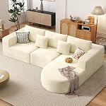 104" Modular Sectional Sofa Couches, Cloud Couches for Living Room, Boneless Sofa with Deep Seat,L-Shape Couch with Right Chaise,No Assembly Required,Beige