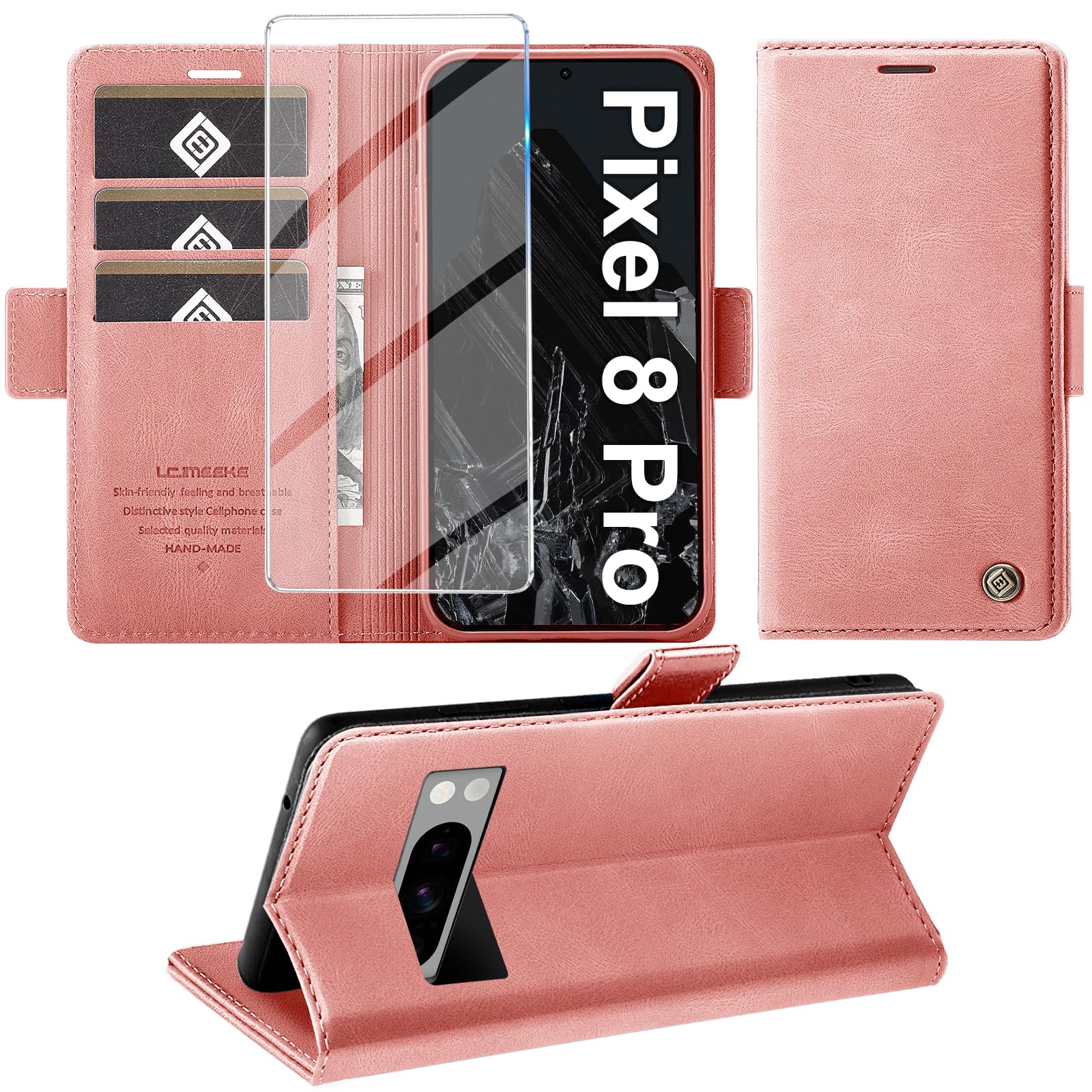 Housse Google Pixel 8 Pro rose avec support vidéo idéal pour le train - 8