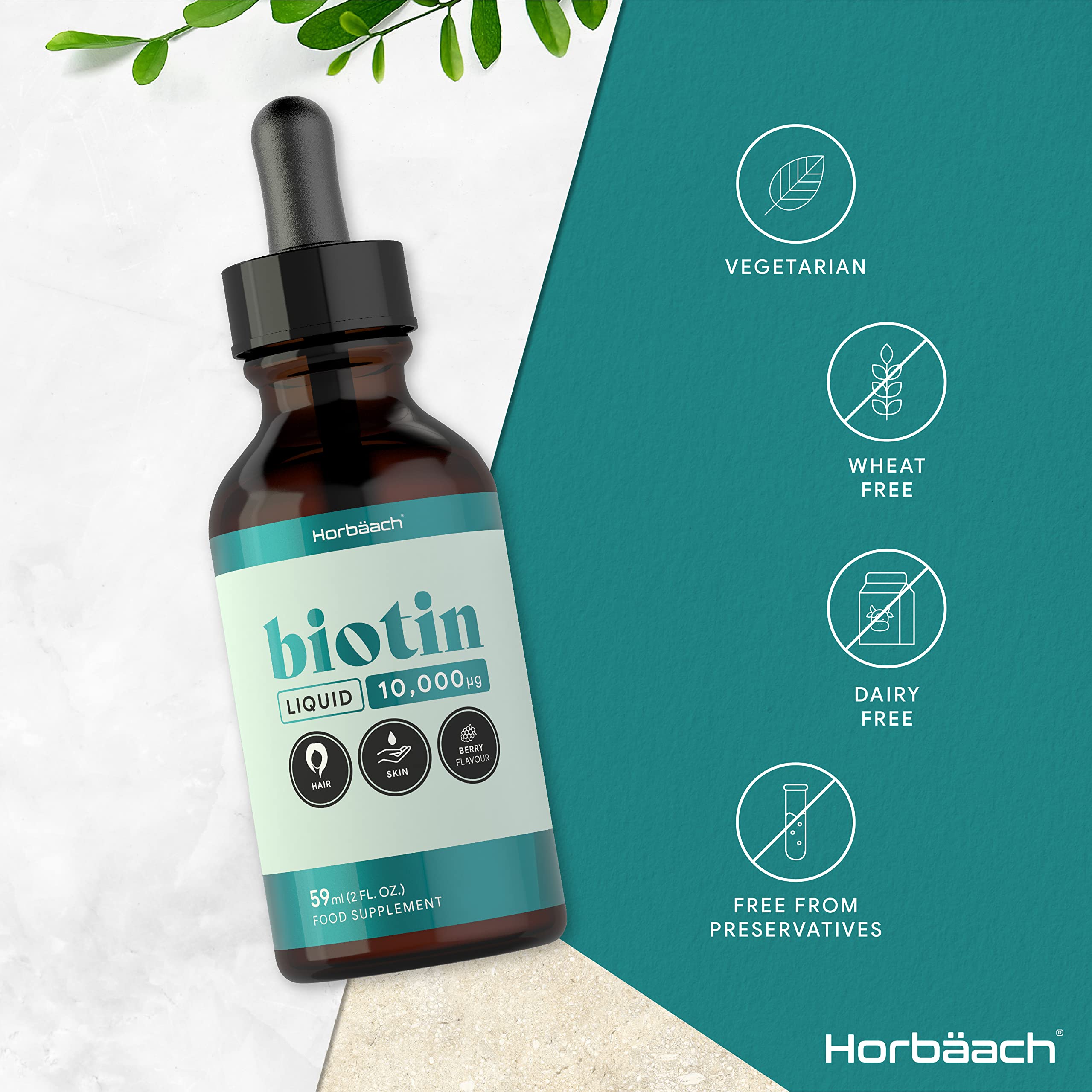 Buy Biotin Hair Growth Supplement 10000 mcg Liquid Drops 59 ml