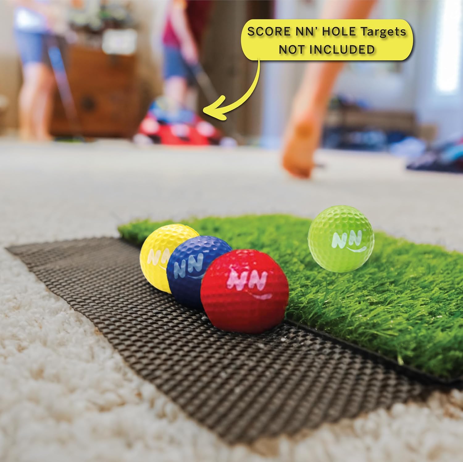 2X Non-Slip Golf Mats & 8X Foam Golf Balls ONLY | Targets NOT Included | CHIP NN' Hole Golf Meets Cornhole Game Mode | Golf Meets Cornhole Game for Backyard, Indoors, Beach, Pool Side
