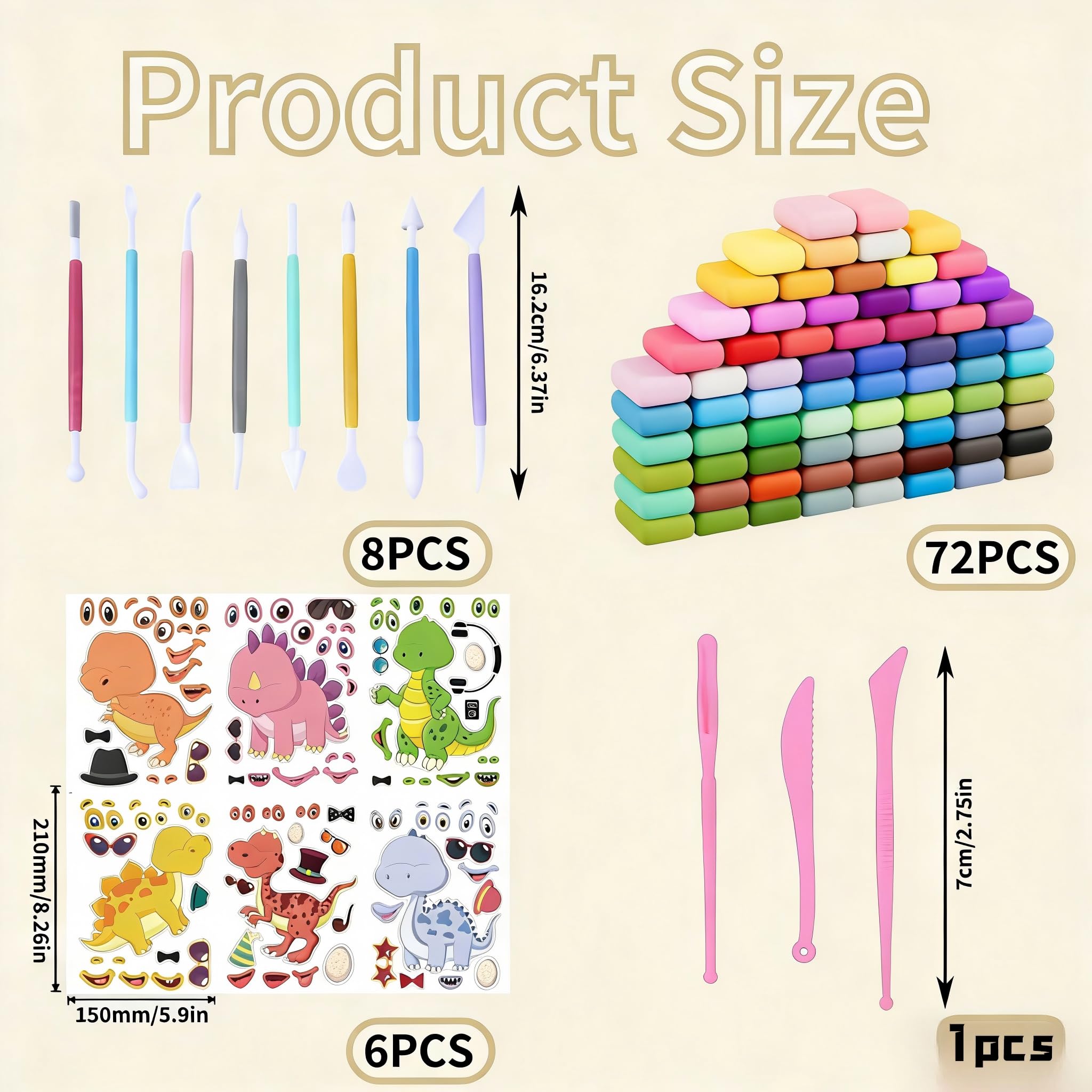 Air Dry Clay Adult Air Dry Ultra Light Magic Clay, No-Toxic Modeling Clay&Dough,Air Dry Clay 89-Piece Set - Image 2