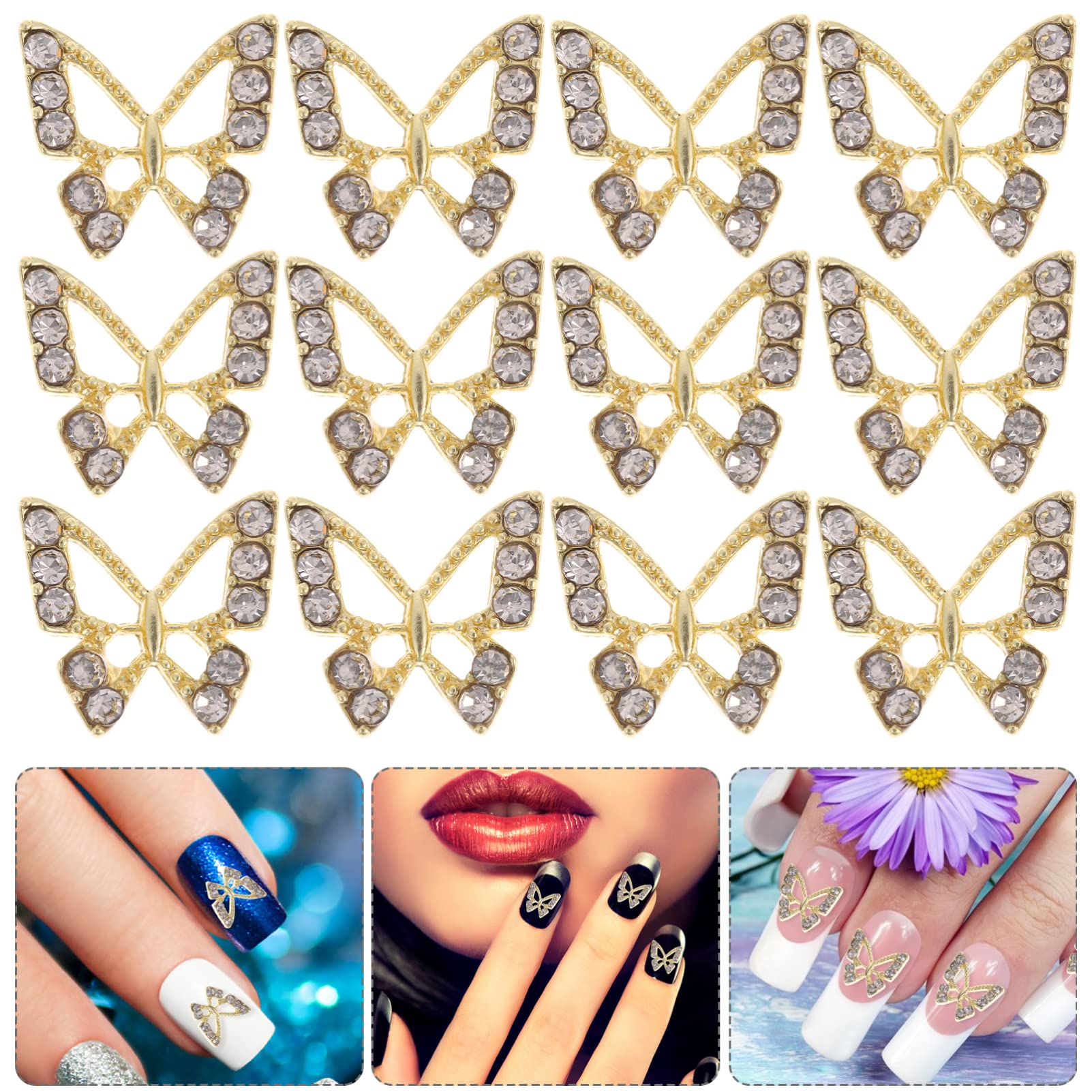 FRCOLOR 4 Set Eleganti Decorazioni Per Unghie A Farfalla Con Gemme Per Manicure Per Donne Strass 20 Pezzi * 4
