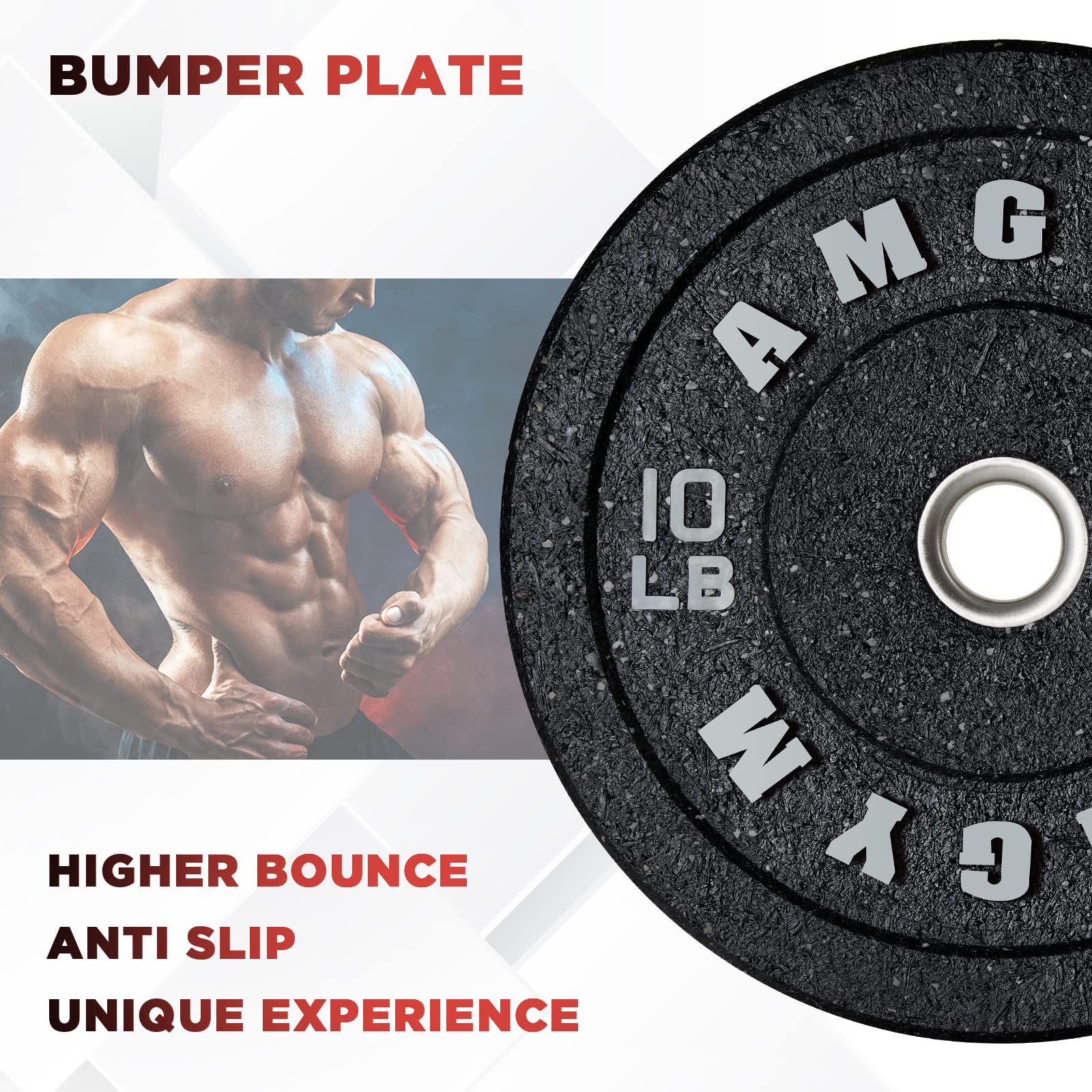 AMGYM Bumper Plates,2Inch Olympic Weight Plates HiBounce for Weight