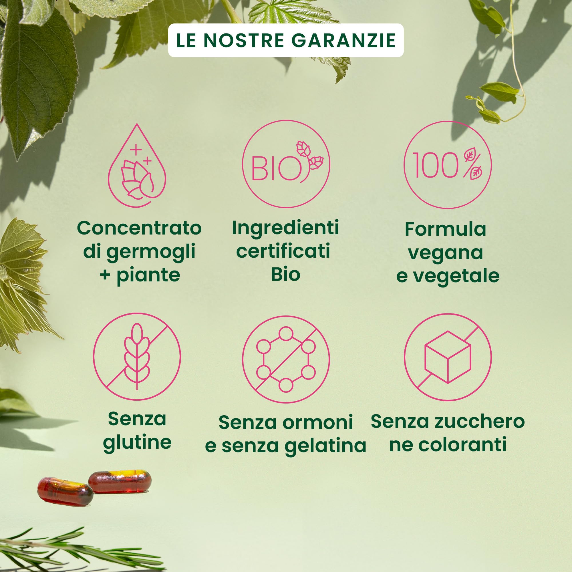 HerbalGem - GEMMOCAPS Postmenopausa - Complemento Senza Ormoni - Allevia il Disagio e Rafforza le Funzioni Ossee e Cognitive - 30 capsule