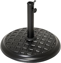 Nexos Trading Parasol Stand Concrete Round Black 15 kg Diameter 45 cm Parasol Stand for Parasols up to 2 m Parasol Holder Robust