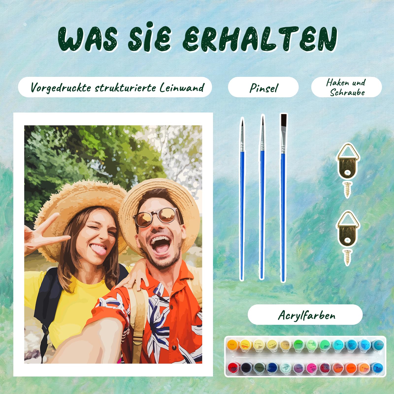 UM UPMALL Personalisiert Malen Nach Zahlen Erwachsene - Individuelles DIY Malen Nach Zahlen Eigenes Bild, Individuelle Paint by Numbers für Freunde, Haustiere, Familie, Heimdekoration
