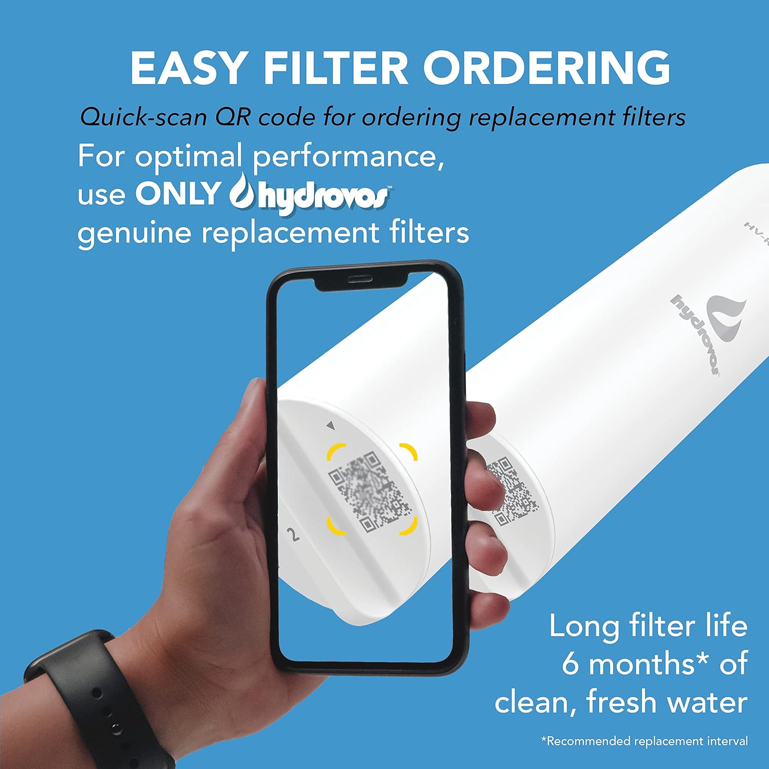 HV-RO1-PRE/POST Filter, Replacement Cartridge #1 for HV-RO1400-OD and HV-RO1600-OD Tankless Reverse Osmosis System, Easy DIY Filter Changes