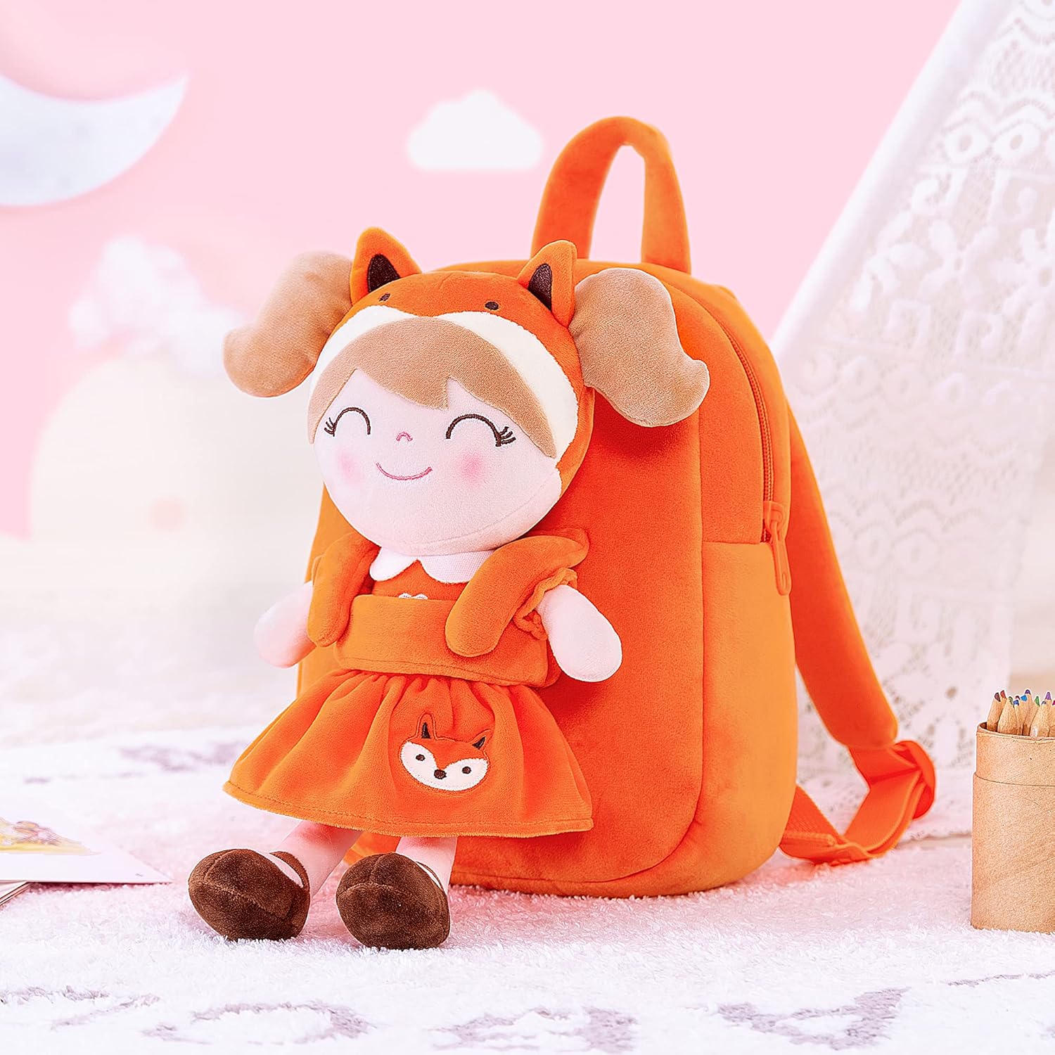Gloveleya Fox Backpack Kids Backpack Soft Plush School Bag : Clothing, Shoes & Jewelry