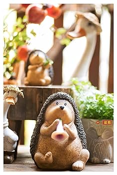 Amazon.co.jp: ガーデニング雑貨 ハリネズミ ガーデンオブジェ