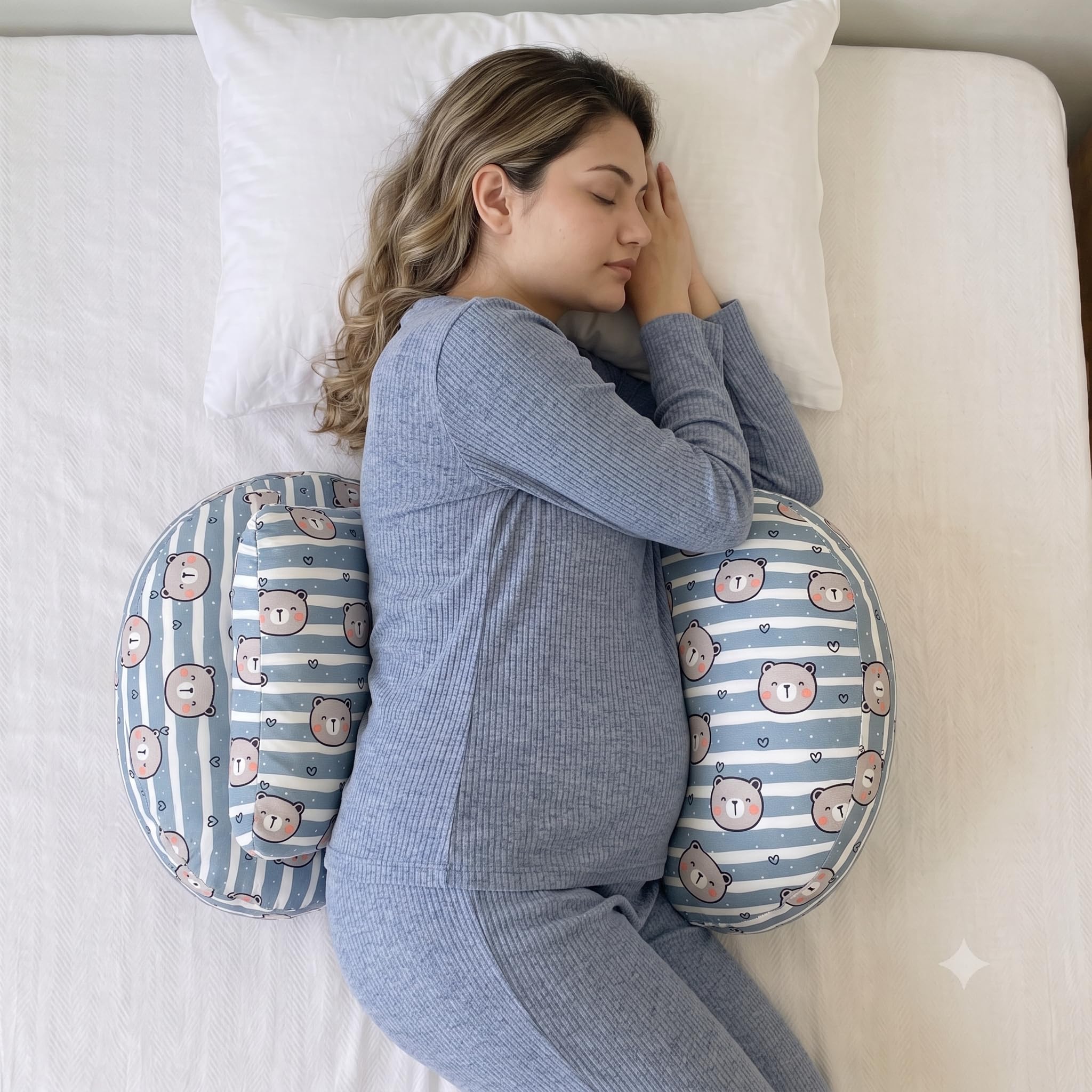 pregnancy pillow | full body maternity cushion for back, belly, hip & leg support | adjustable butterfly design | soft side sleeping for pregnant women,