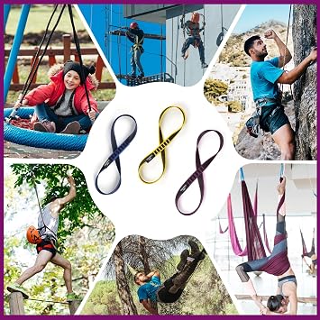 18mm Nylon Climbing Sling Runner, 23KN CE2008/EN566 Certified | Heavy duty webbing straps for rock climbing, rappelling, swing, yoga hammock etc