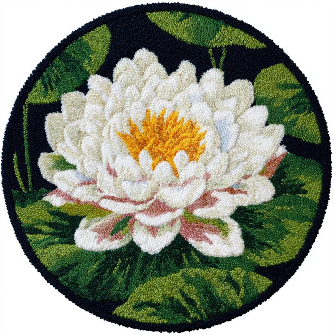 Kitquiver Tapestry Kits for Adults White Water Lily 60x60cm