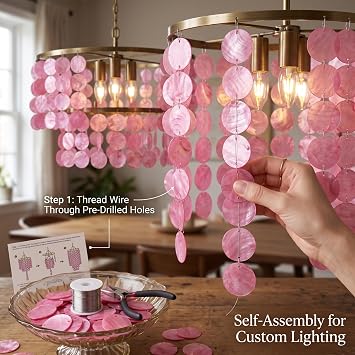 100Pcs Bulk Capiz Shells, Natural Round Capiz Shells with Holes for DIY Crafts, Style 1