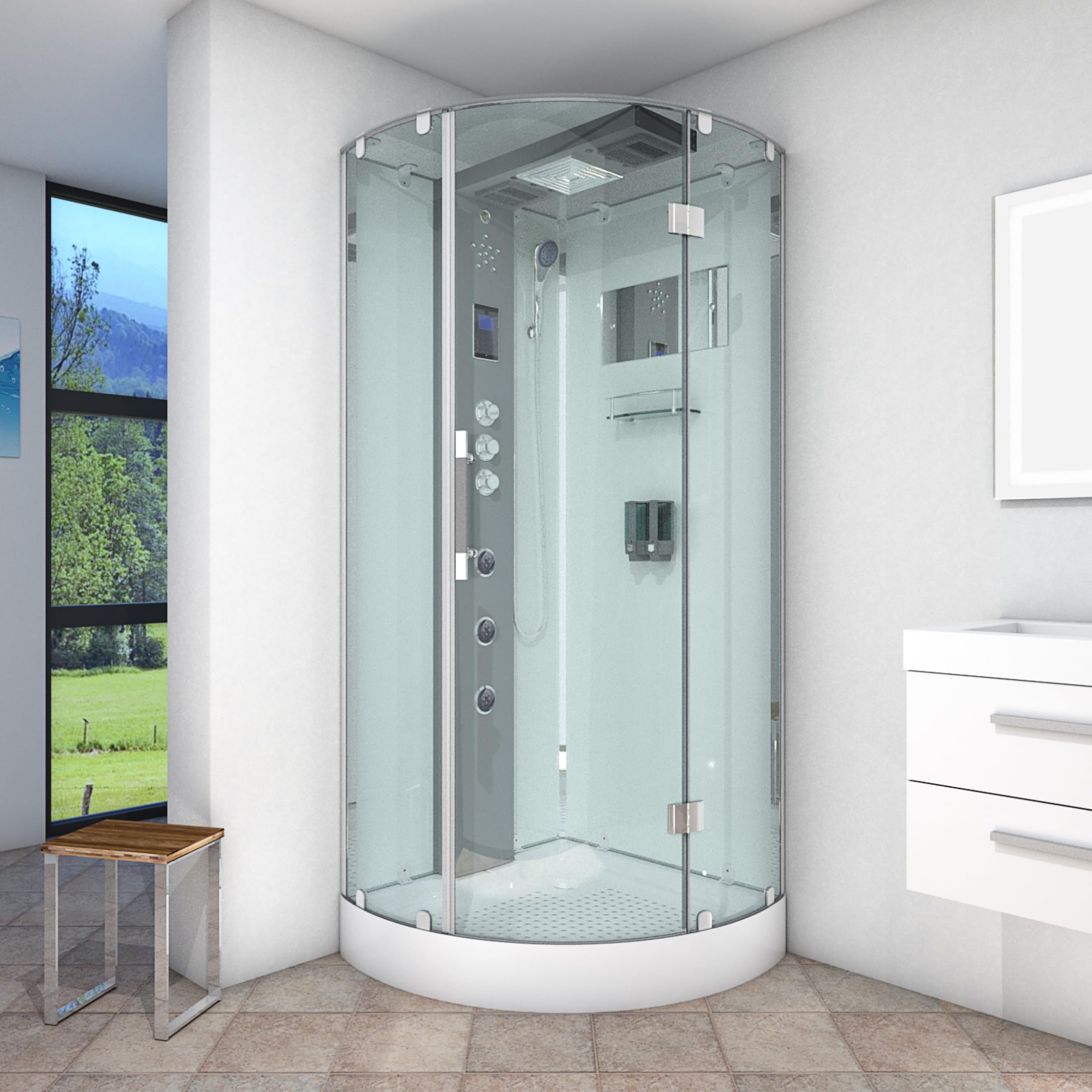 AcquaVapore D37-20R3-EC Dusche Dampfdusche Duschtempel Duschkabine -Th. 100x100