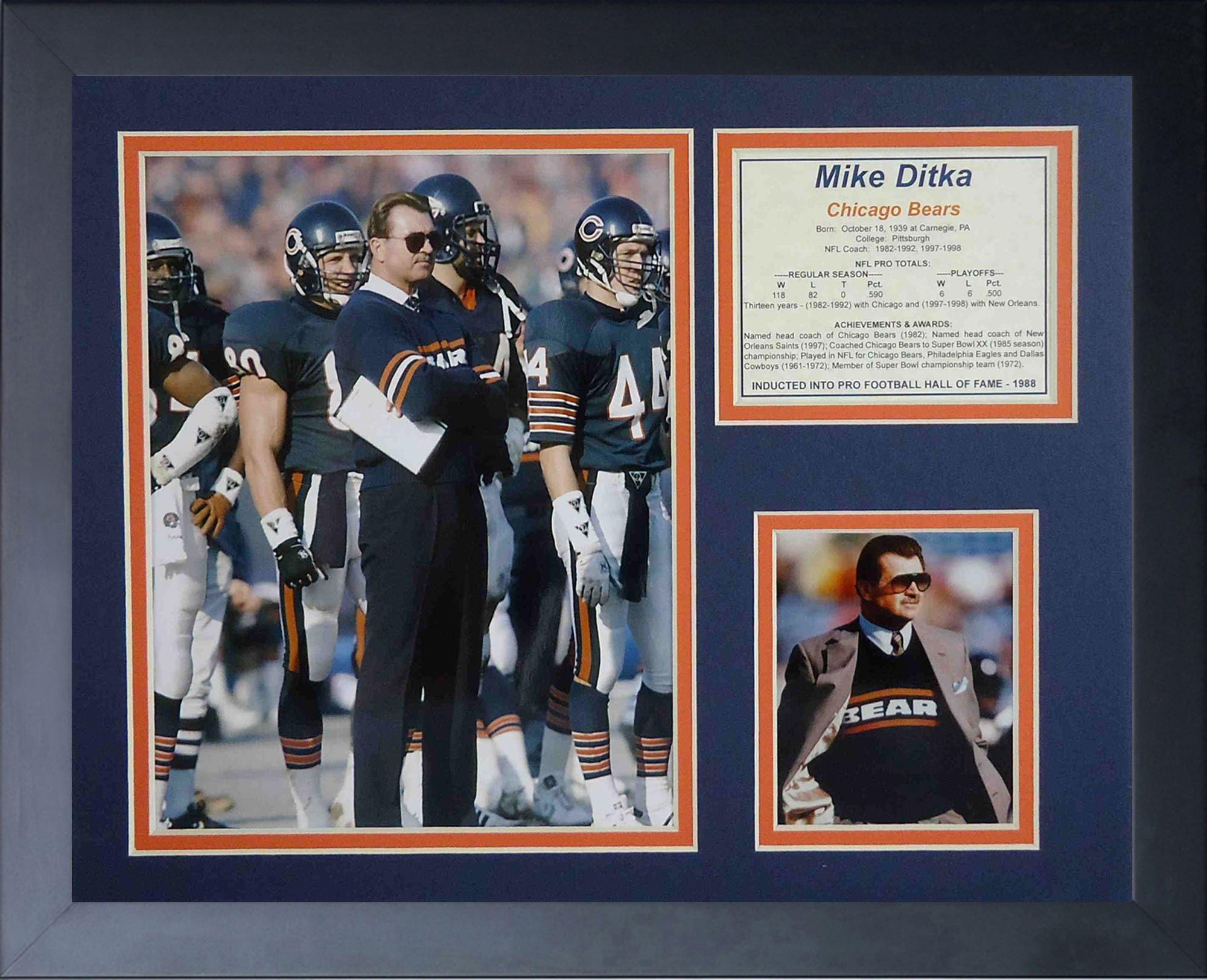 "Mike Ditka Coach Framed Photo Collage, 11 x 14-Inch