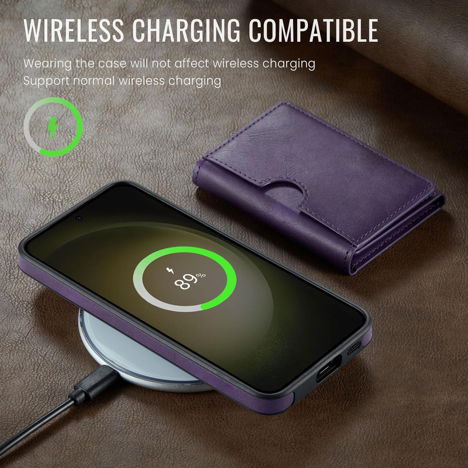 Asuwish Phone Case for Samsung Galaxy S23 5G Wallet Magnetic Detachable Cell Cover with Wireless Charging and RFID Blocking Credit Card Holder Stand S 23 23S GS23 G5 SM-S911U 6.1 inch Women Men Purple