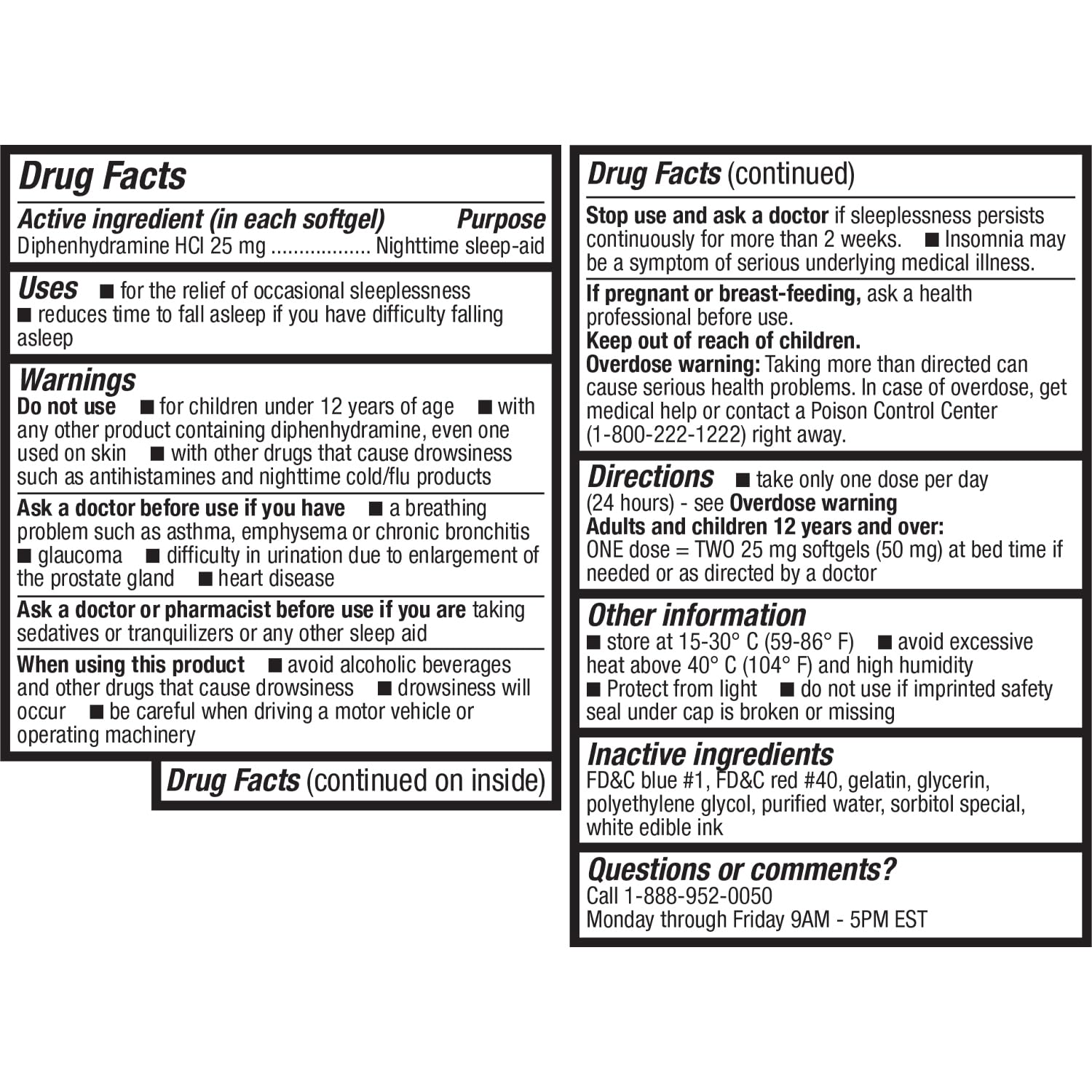 HealthA2Z® Sleep Aid, Diphenhydramine HCl 25mg, Purple Softgels, 250 Count — Amazon image 4