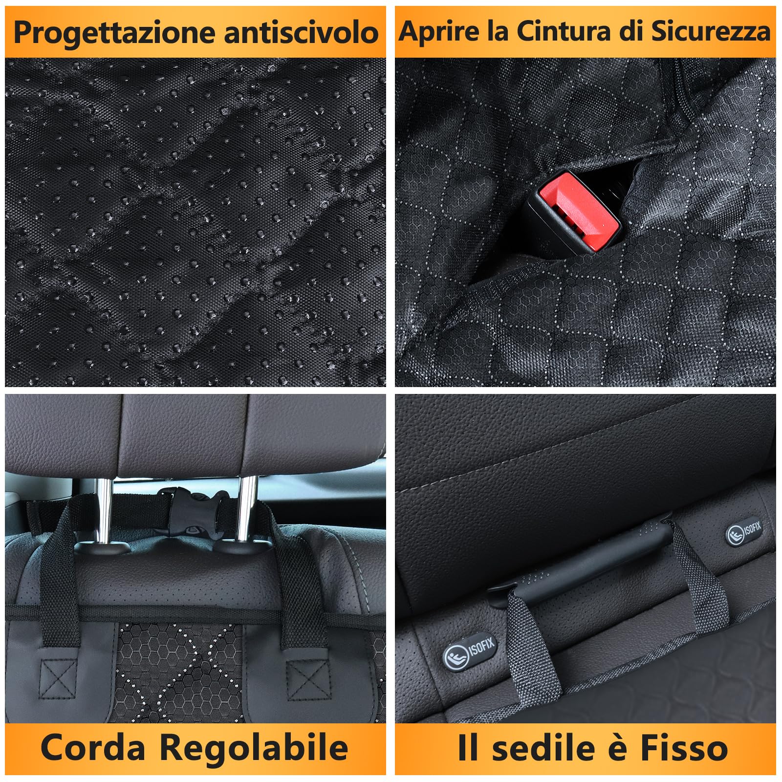 Alfheim Cane auto Custodia Resistente Alle Graffi Duratura Lavabile Sedile Posteriore Spessore Doppio Strato Custodia Anti Scivolamento, Universale per Auto Camion SUV