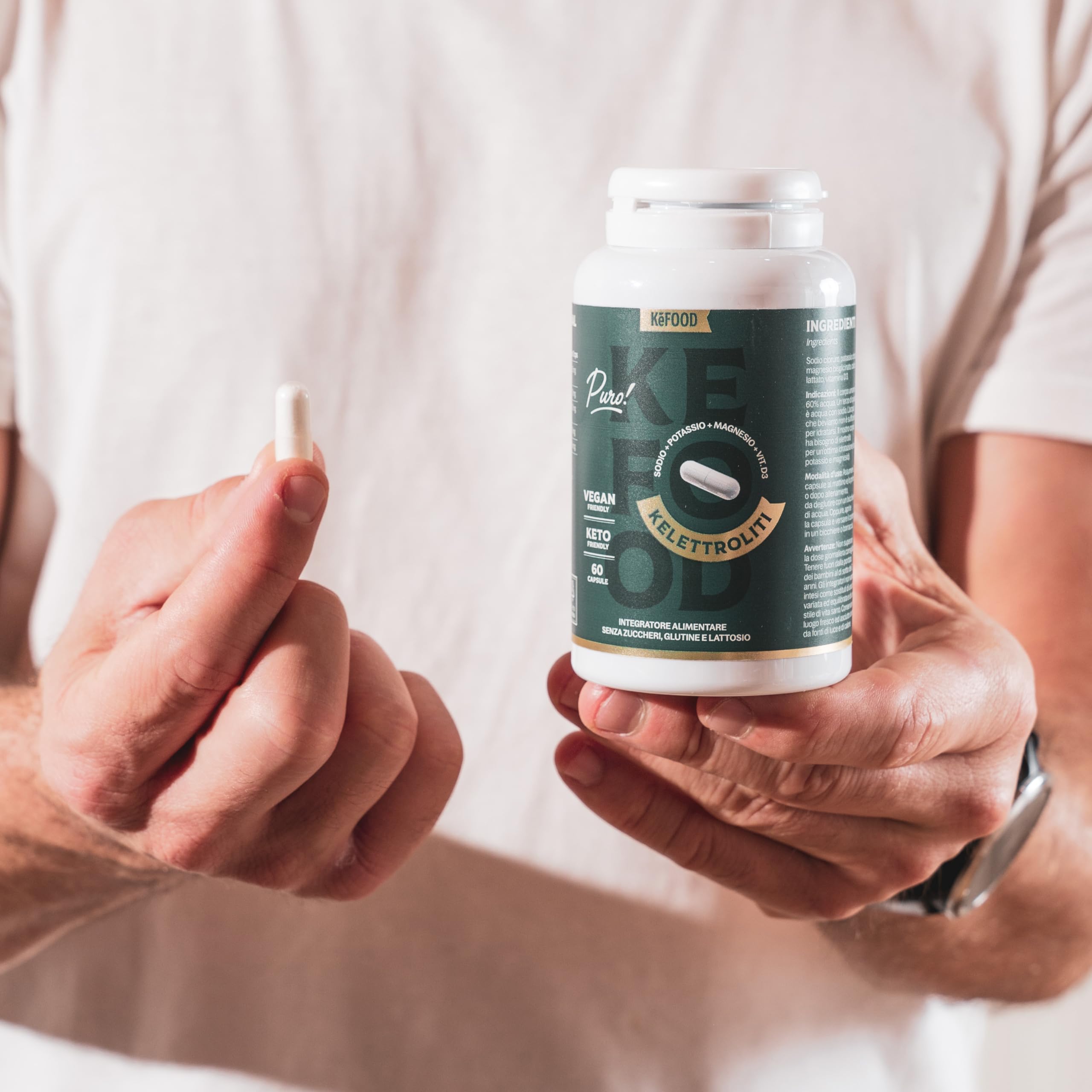 Elettroliti in Capsule - Magnesio Malato, Potassio, Sodio - Integratore per Dieta Cheto, Low Carb, Paleo e Performance - 60 Capsule - kefood