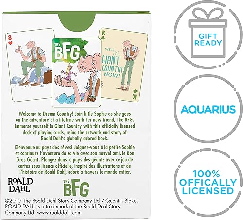 Miniatura 7 de AQUARIUS The BFG - Baraja de cartas con temática de Roald Dahl para tus juegos de cartas favoritos, mercancías y coleccionables con licencia oficial