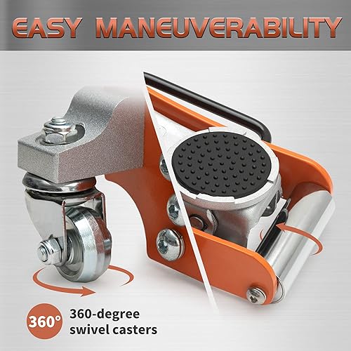 Miniatura 4 de TONDA Gato de piso de perfil bajo, gato hidráulico de aluminio y acero de 2 toneladas con sistema de bomba doble, elevación rápida, naranja