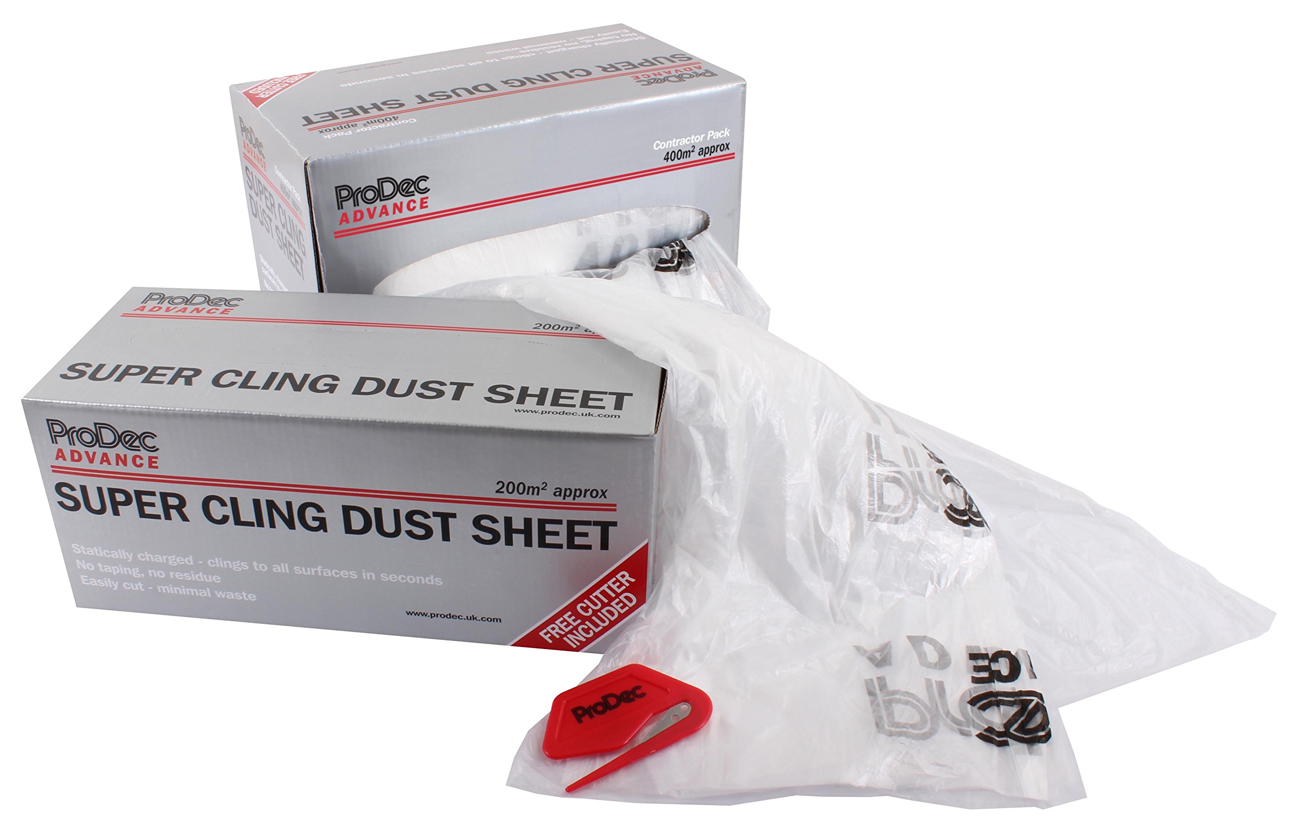 ProDec AdvanceADPY003 Super Cling Dust Sheet, Clear, 200 Sq M