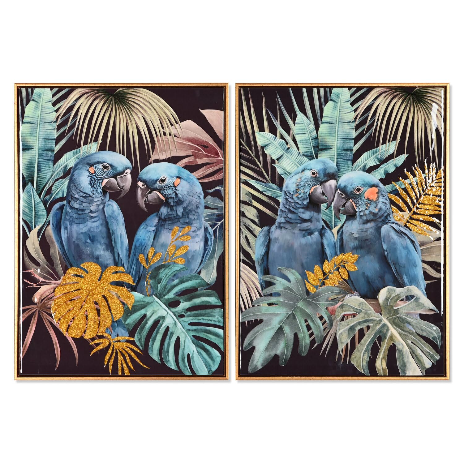 Toile papagayo laquée 50x70cm pour un salon moderne et exotique