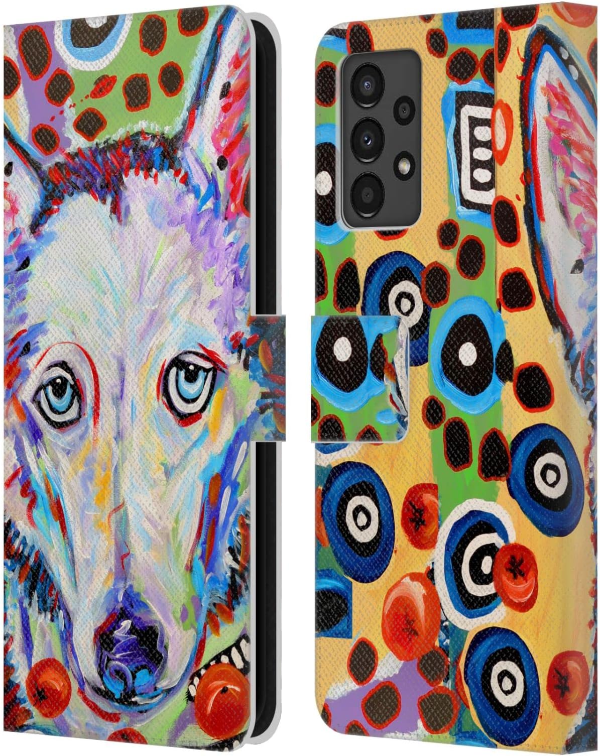 Head Case Designs Officially Licensed Mad Dog Art Gallery Husky Doo Dogs 2 Leather Book Wallet Case Cover Compatible with Samsung Galaxy A13 (2022)