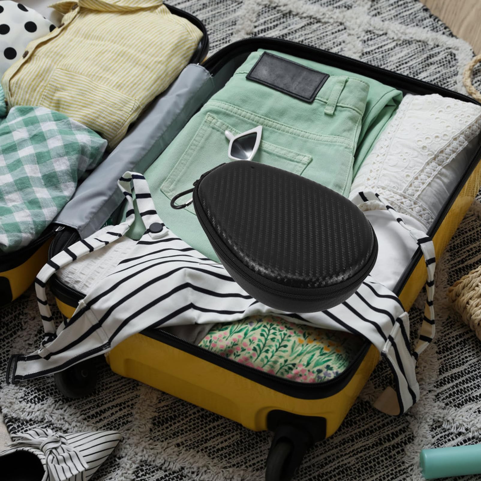 Artibetter Borsa Organizer per Cuffie Custodia Eva Rigida per Auricolari e Cavi Dati Portatile per Accessori da Viaggio