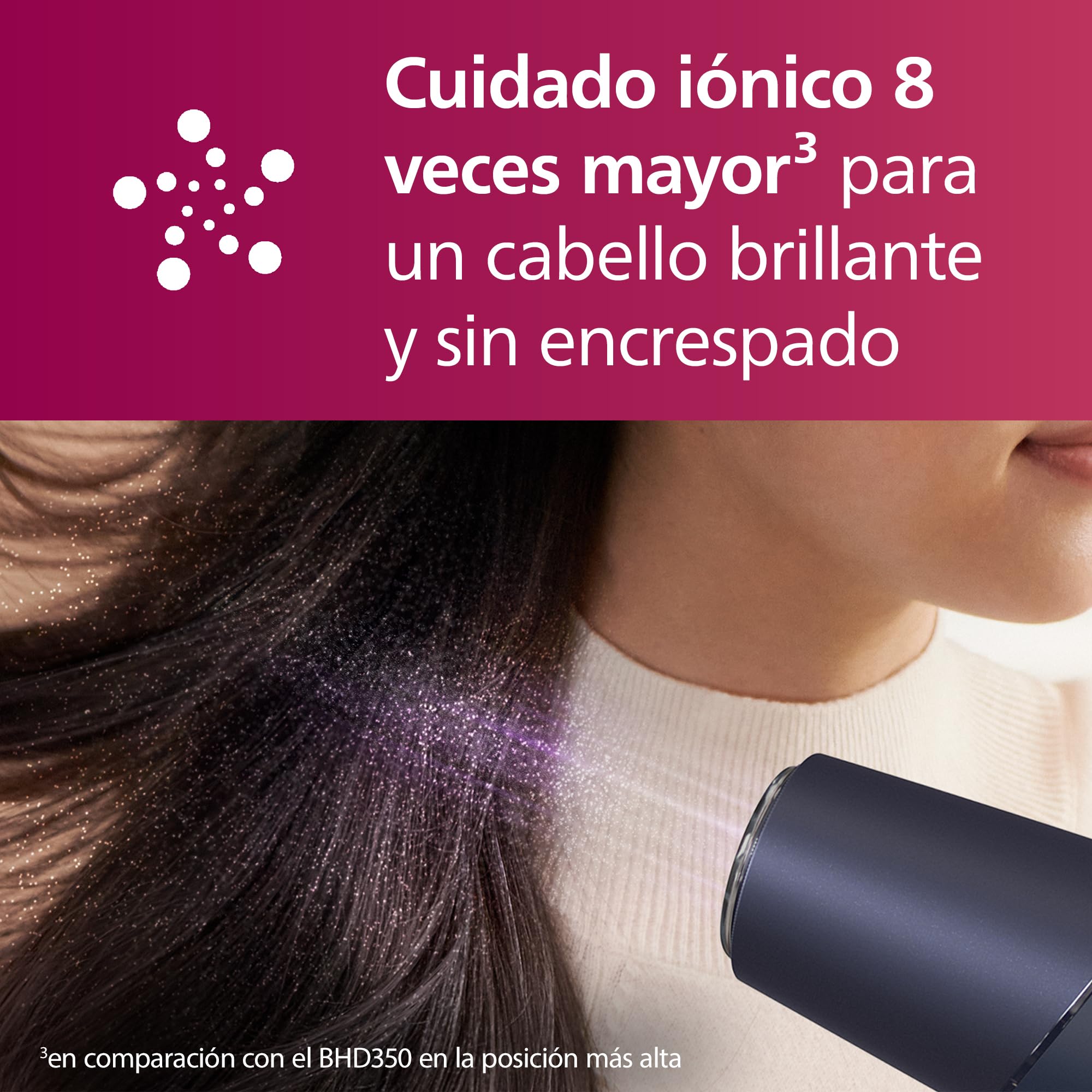 Philips Secador de Pelo Serie 5000, 2300w, con Tecnología ThermoShield, Boquilla UltraEstrecha, Boquilla Estrecha y Disfusor, BHD510/20, Negro