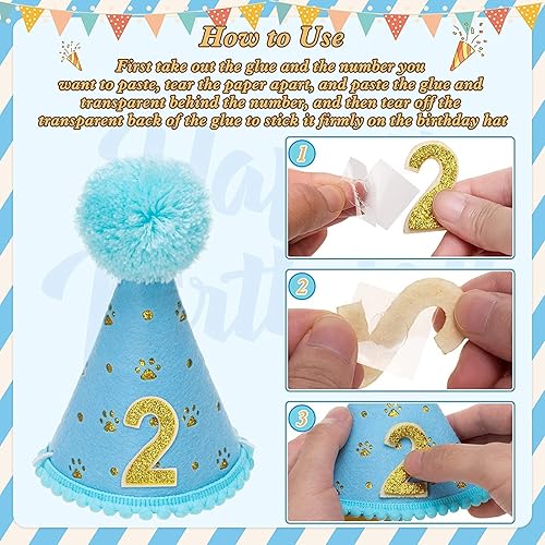 Miniatura 5 de Mihachi Suministros de fiesta de cumpleaños para perros, bandana de cumpleaños para perro y sombrero para perro con número, bufanda triangular para