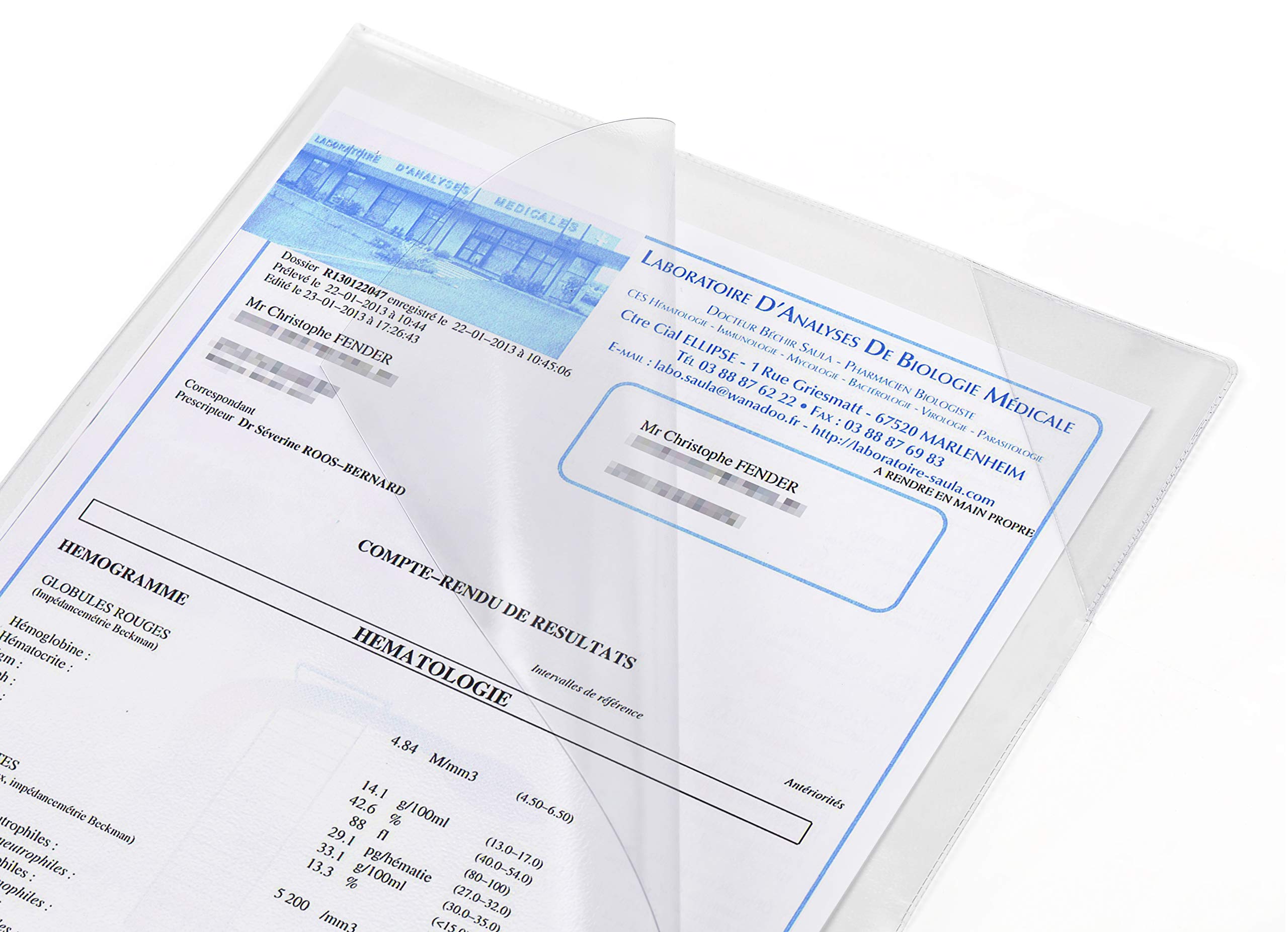 Tarifold 194773 Pack 5 Pochettes plastique adhésive A4 transparentes, cadre d'affichage autocollant repositionnable Kang Easy Load