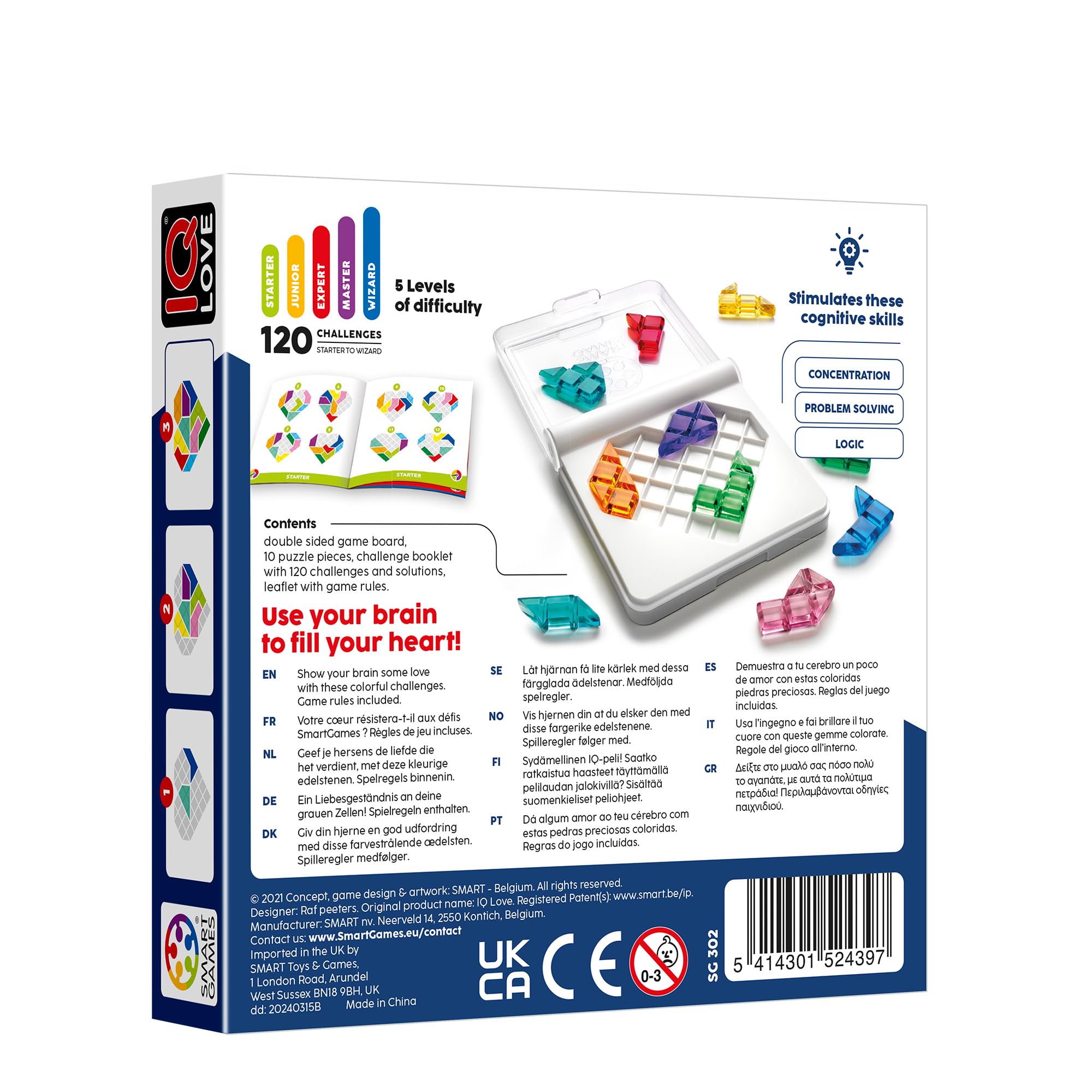 smart games - IQ Love, Puzzle Game with 120 Challenges, 2 Playing Modes, 7+ Years - 4