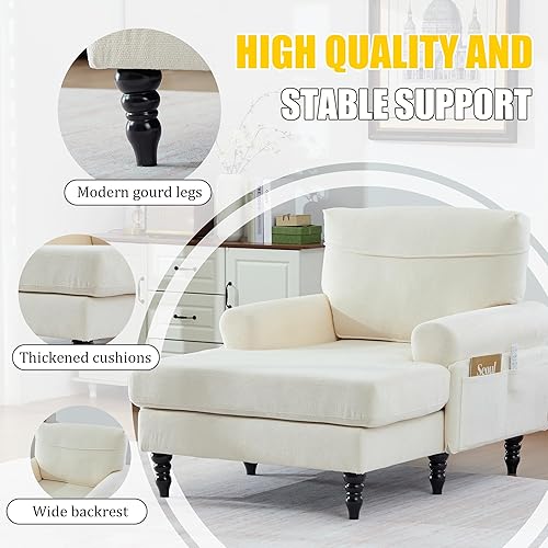 Miniatura 6 de Silla futón convertible, tumbona con otomata, silla reclinable 3 en 1, silla moderna de lectura con 2 almohadas (peluche rosa cepillado)