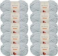 Vista 48 de Sensy - Hilo de terciopelo para ganchillo o manta de bebé, hilo de chenilla, hilo amigurumi, 3.5 onzas, 132 yardas, calibre 5, voluminoso