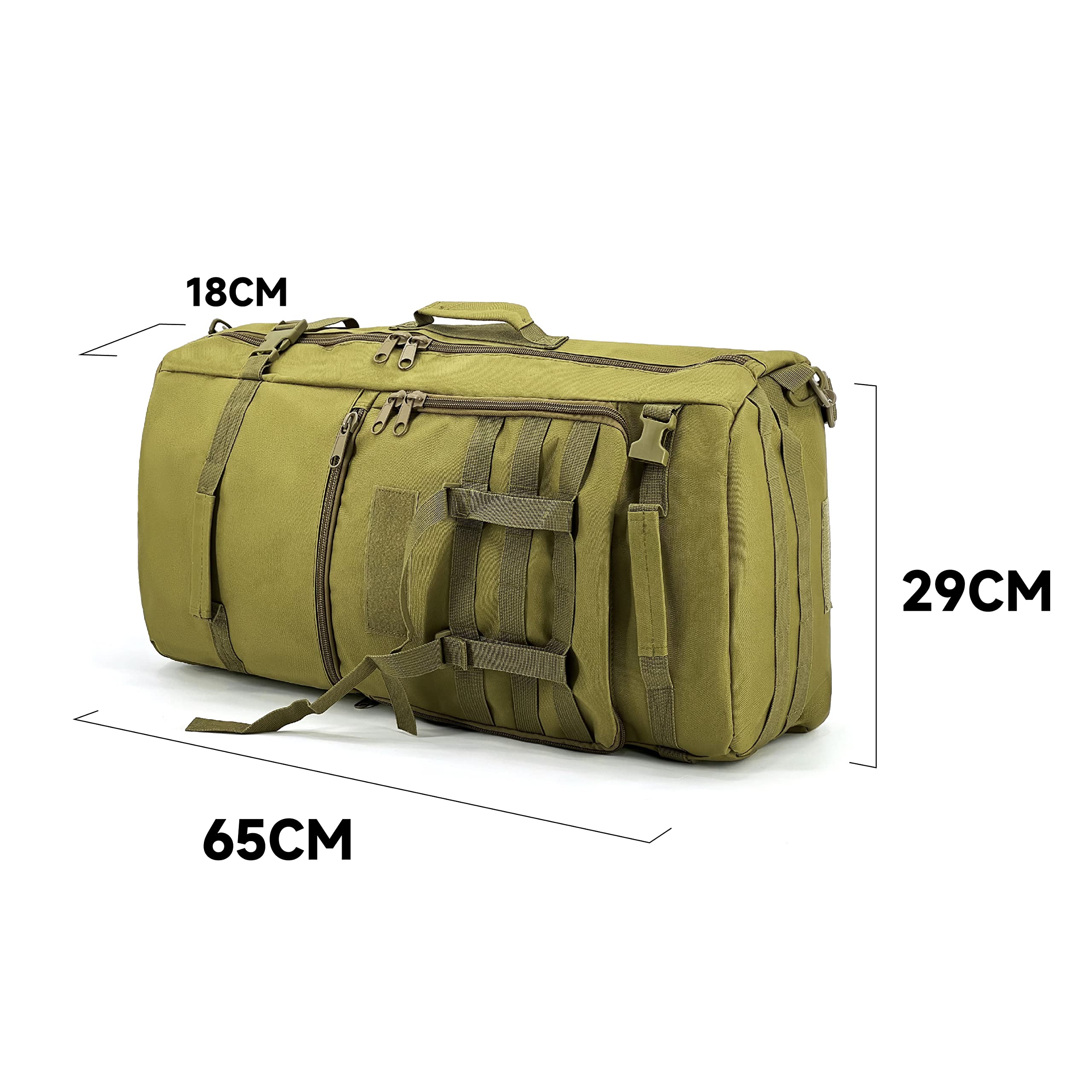 Alephnull Zaino tattico da campeggio, 60 l, con copertura antipioggia
