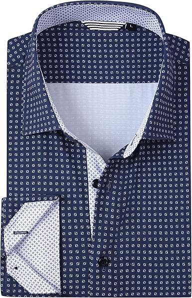 Alex Vando Mens Printed Dress Shirts Long Sleeve Regular Fit Button Down Shirt