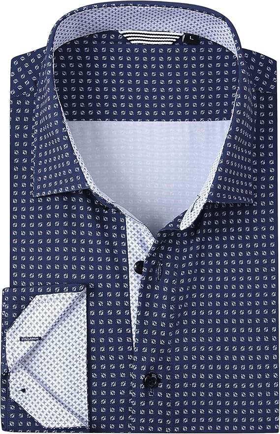 Alex Vando Mens Printed Dress Shirts Long Sleeve Regular Fit Button Down Shirt