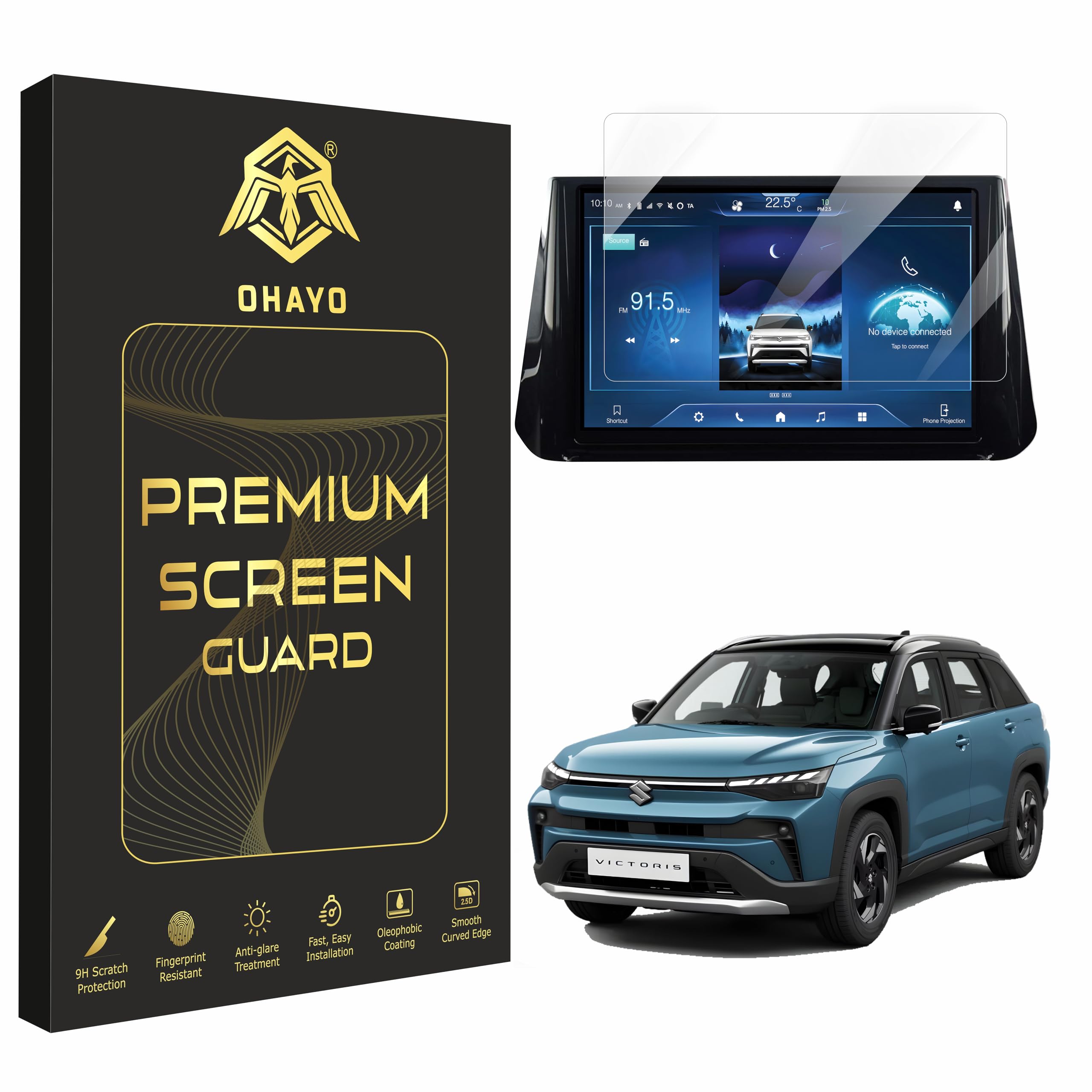 OHAYO Touch Screen Guard for Maruti Suzuki Victoris 2025+ (ZXi+ / ZXi+O) | 10.1 Inch Infotainment Display Protector | Scratch Resistant Car Screen Accessory | Non-Tempered Film-image-3