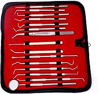 Vista 11 de Kit de 4 puntas dentales para cuidado bucal de acero inoxidable para higiene dental, raspador de dientes profesional, sarro, escalador dental