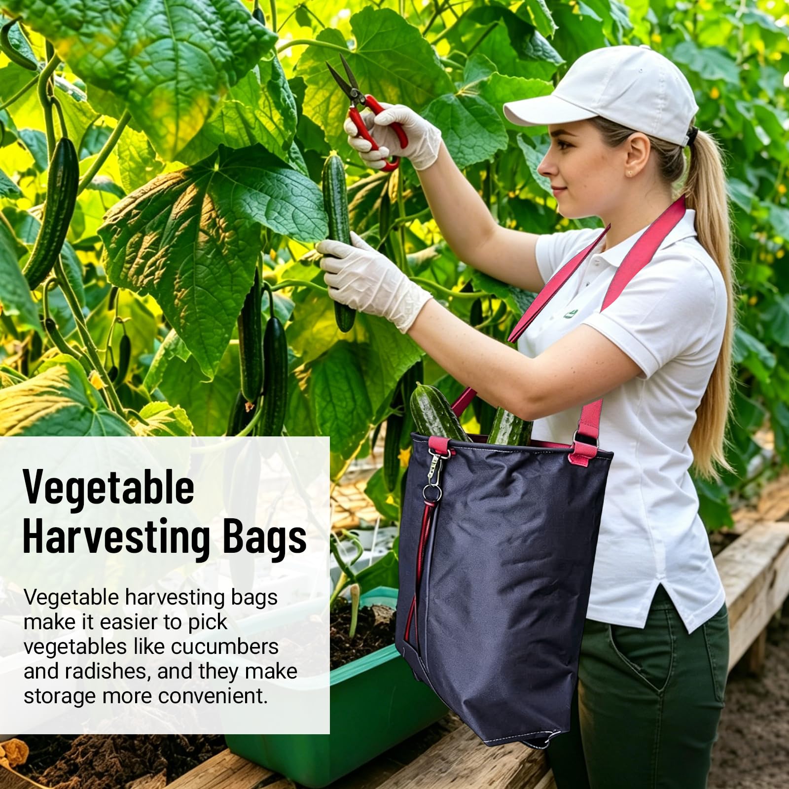 1 Pièce Sac de cueillette de Fruits,Tablier de cueillette de légumes,Sa c de cuei llette de Jardin,Sac de cueillette Lavable pour Le verger,La Ferme et Le Jardin（Oxford Tissu）