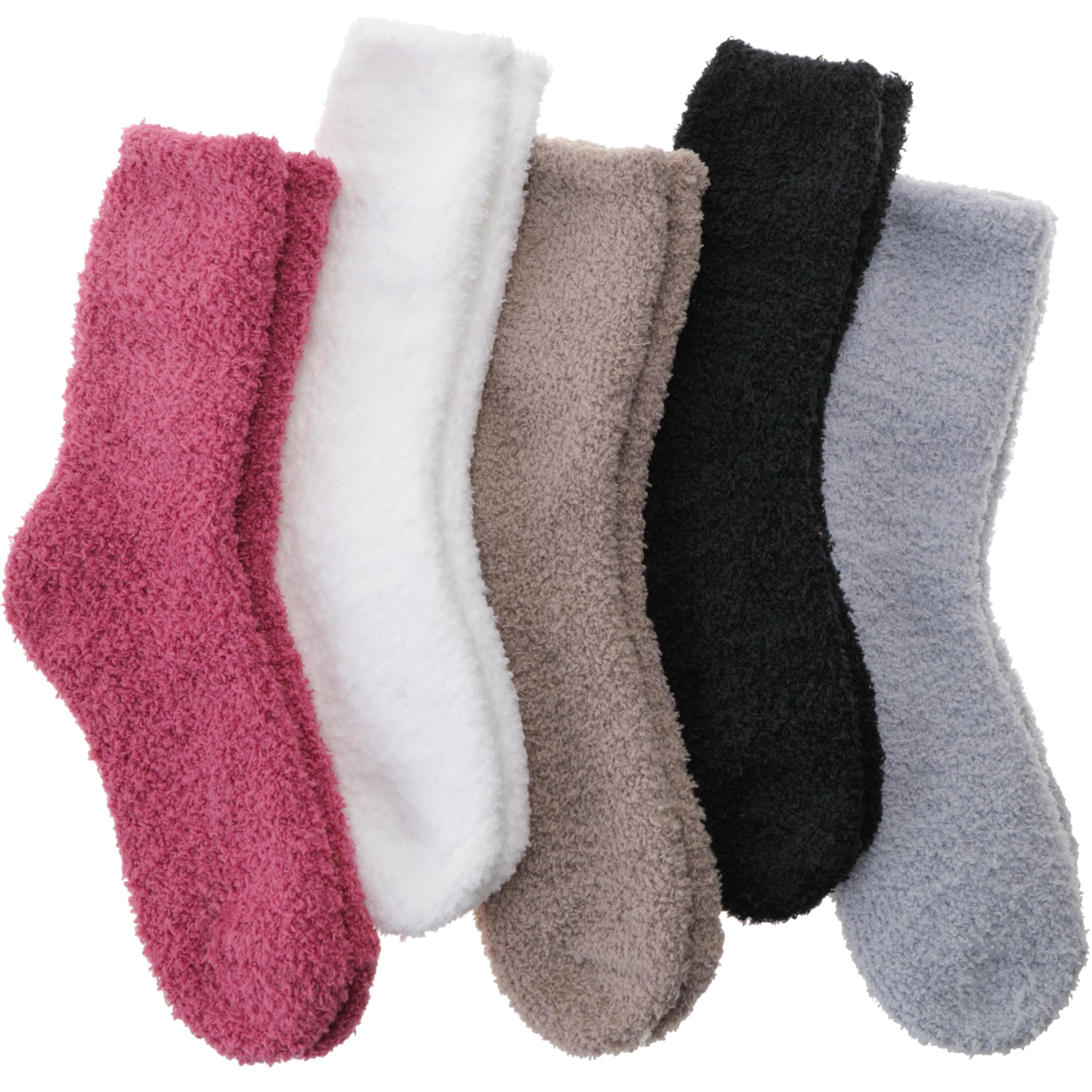 Fuzzy Socks Warm Fluffy Winter Cozy Thick Plush Slipper Sleep Comfy Crew Socks for Women &amp; Men 5 Pairs