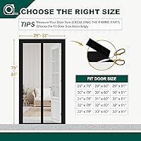 Vista 2 de Puerta con Malla Magnética Ajustable se Ajusta a Puertas de Ancho 29" - 33" Altura 79" - 81", Malla de Red para Puerta Resistente DIY Ensanchable