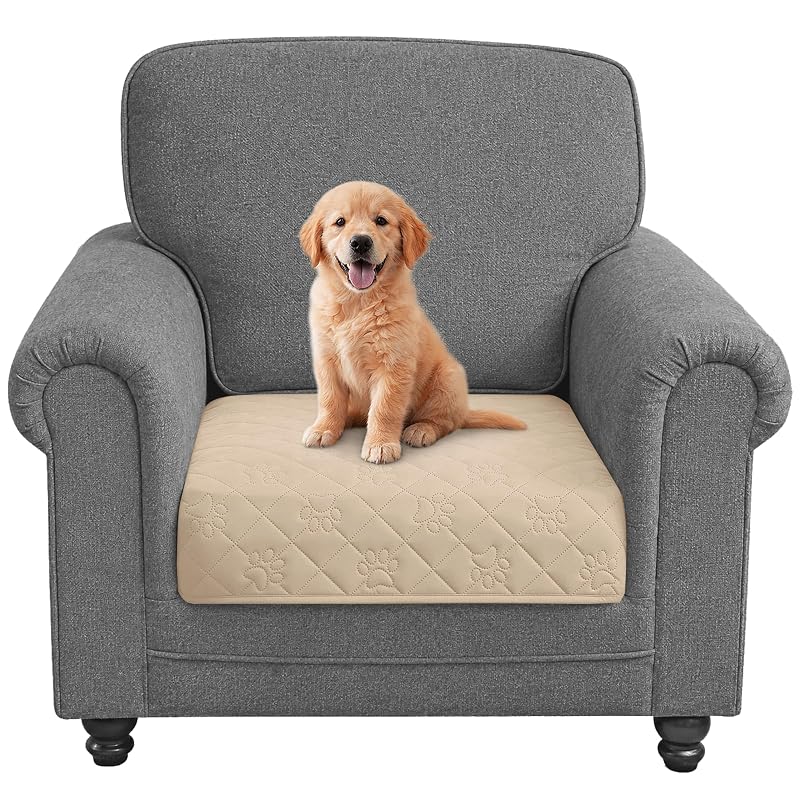 Capa impermeável para sofá e poltrona para cães PAWFINITY, bege, 76,2 x 76,2 cm, pacote com 1