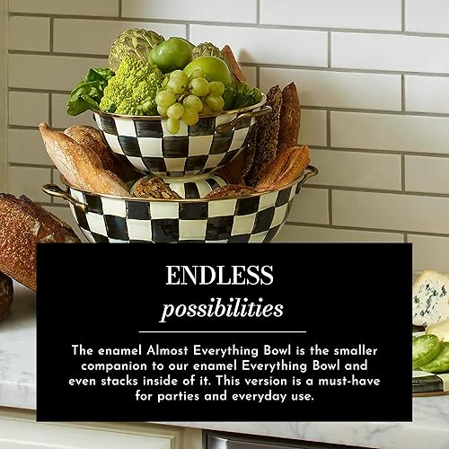 Miniatura 2 de MACKENZIE-CHILDS Courtly Check - Cuenco esmaltado con casi todo, cuenco para servir a cuadros para entretener