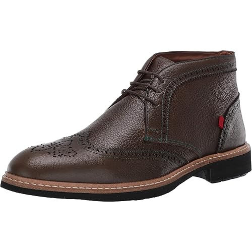 Marc Joseph New York Men's Leather Luxury Ankle Boot with Wingtip Detail